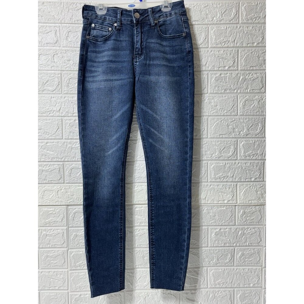 Cavalli Class NWOT High Rise Skinny Blue Raw Hem Jeans Women's Size 25